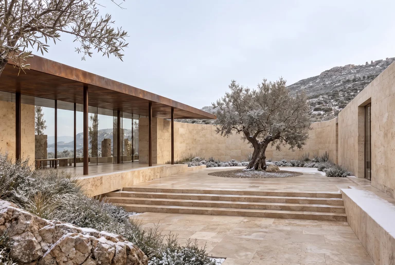 Winter courtyard