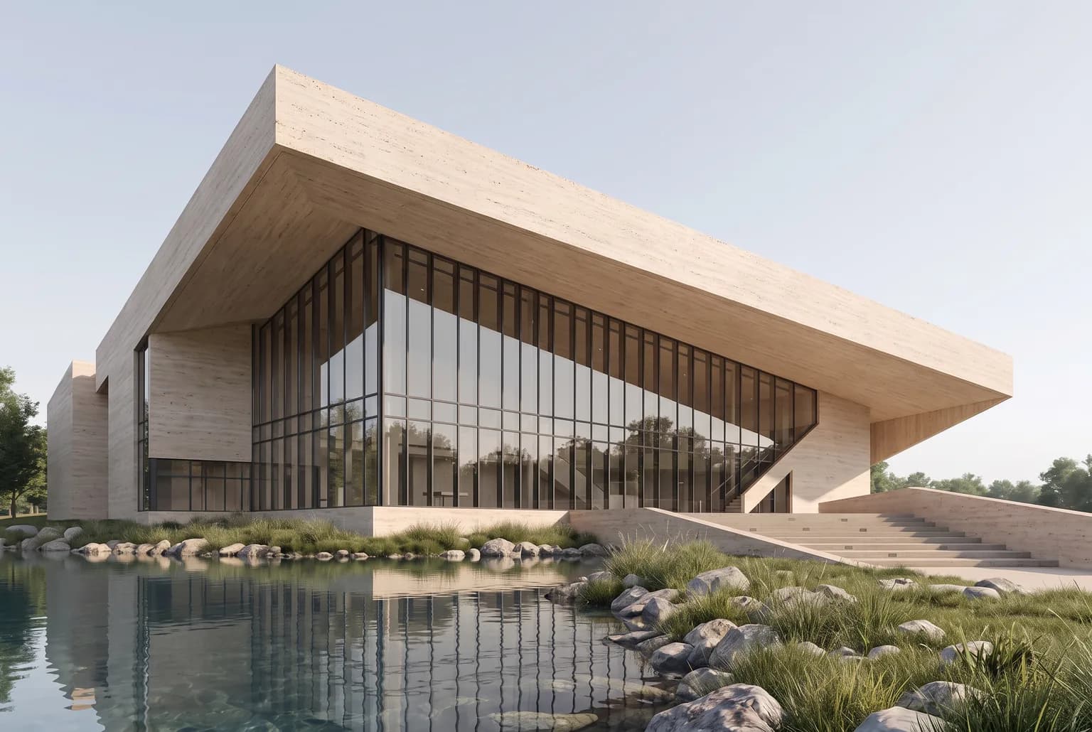 Travertine architectural workflow result