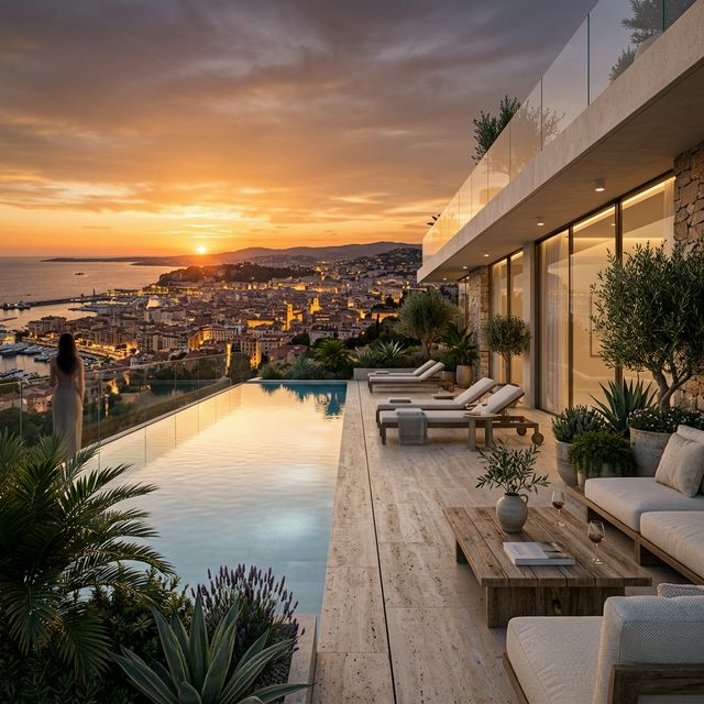 Luxury penthouse terrace render